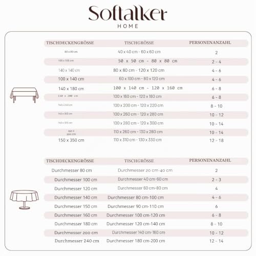Softalker Tischdecke Rot Rund 140 cm Tischdecke Silvester Tischtuch Wasserabweisende Jacquard Geometrischem Tischwäsche Dekotischdecken für… – Ansicht 6
