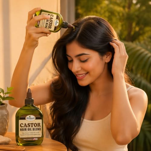 Image of Difeel Mega Care Castor Hair Oil Blend 7.1 oz. - Blended Castor Oil for Hair Growth