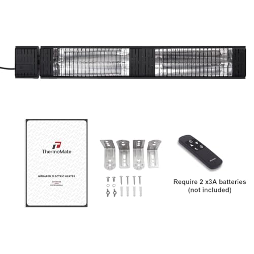 ThermoMate Infrared Electric Patio Heater, 3000W Carbon Fiber Heating for Outdoor/Indoor, Porch, Deck, Garage with Remote 24 Hours Timer, Hard Wired 240V - Image 7