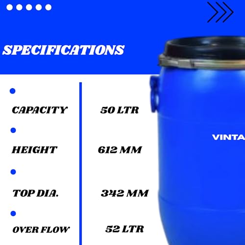 Image of Blue Drum- Affordable 30 LTR Plastic Drum - Blue HDPE Drum for Multipurpose Storage