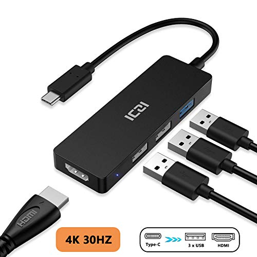 ICZI Hub USB C Thunderbolt 3 4 en 1 Adaptador USB Tipo C a HDMI 4K Dex Station 3 USB para para Macbook Pro Surface Pro 7 Samsung S10 Huawei Mate 10 iPad Pro 2018 etc