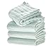 Produktbild iDesign 4er-Set Handtücher, großes Handtuch zum Duschen mit Streifenstruktur aus Baumwolle, weiches Handtuch Set für Dusche, Badewanne und Sauna, hellblau