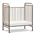 NAMESAKE Abigail 3-in-1 Portable Baby Crib with Wheels - GREENGUARD Gold Certified Convertible Crib to Toddler Bed & Daybed - Metal Baby Bed w/ 4 Adjustable Mattress Heights, for Small Spaces - Gold