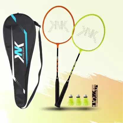 KNK 2 Aluminium Badminton with 3 Nylon Shuttle with Rackets Bag Badminton Kit (Multicolor) (B0C7MK8SRQ) Amazon Price History, Amazon Price Tracker