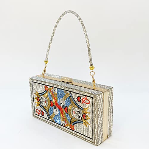 pearl&she Diamond Women Evening Handbags Purse Minaudiere Clutch Bag,Stack of Cash Dollars Crystal Clutch Purses - Image 5