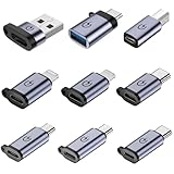 Liaoan USB C to Micro Adapter, USB C to Micro Adapter, Micro to USB C Adapter, USB C to USB Adapter,USB to USB C Adapter,USB C to USB B Adapter,9 Stück.