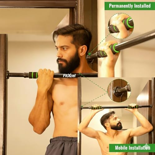Image of Multi-Functional Pull-Up Bar for Home Workouts | No Screw pull up bar stand with Anti-Skid Grip for Pull-Ups, Chin-Ups, Push-Ups, Sit-Ups, and Stretching Adjustable Upper Body and Core Workout Bar