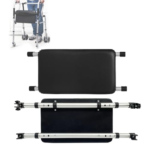 Adjustable Walker Rest Seat, Folding Walker Attachable Seat for Elderly Disabled, Range:20