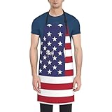 Qwvbn Wasserdichte Schürze mit amerikanischer Flagge, mit Taschen, verstellbar, Unisex, für Küche & Grill.