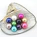1PC Freshwater Pearl Oyster with 10 Mix Color Round Love Wish Pearls Inside Meaningful Color (6-8mm), Valentines Mothers Day Birthday Gifts Oysters with Pearls Inside (Total 10 Pearls)