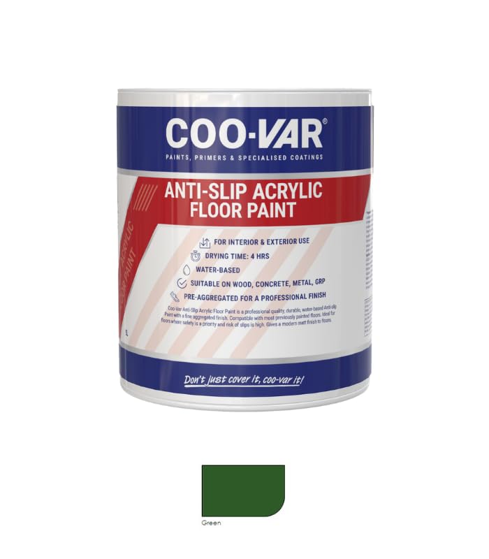Coovar Anti Slip Acrylic Floor Paint - Green - 2.5 Litre