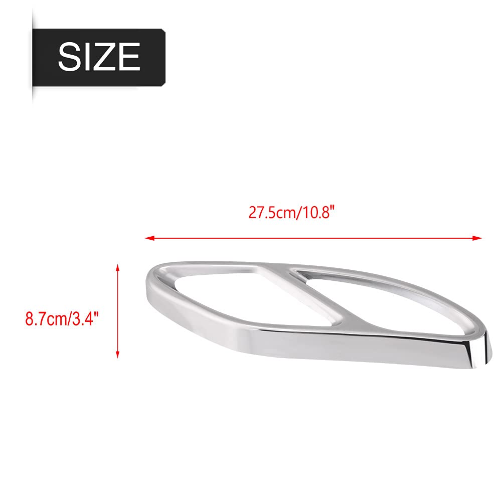 Embellecedores de escape, cubierta del tubo de escape 1 par de embellecedores de la cubierta del tubo de escape del silenciador de escape para Mercedes-Benz GLC C Clase E C207 Coupe 14-17(Plata)