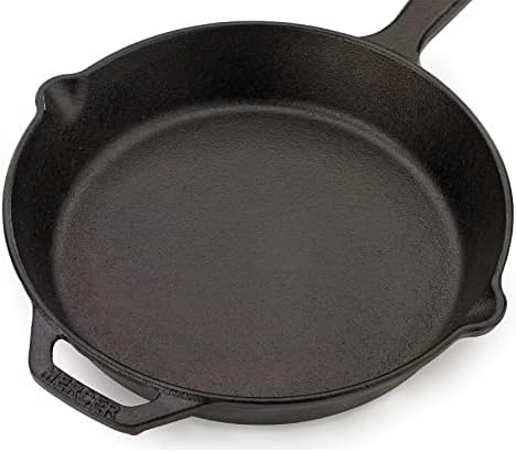 Mercer Culinary Pre-Seasoned Cast Iron Skillet, 10.25-Inch