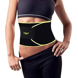 Waist Trimmer Sweat Belt, Waist Trainer Support for Men Sweat Belt for Women Belly Wraps Yellow
