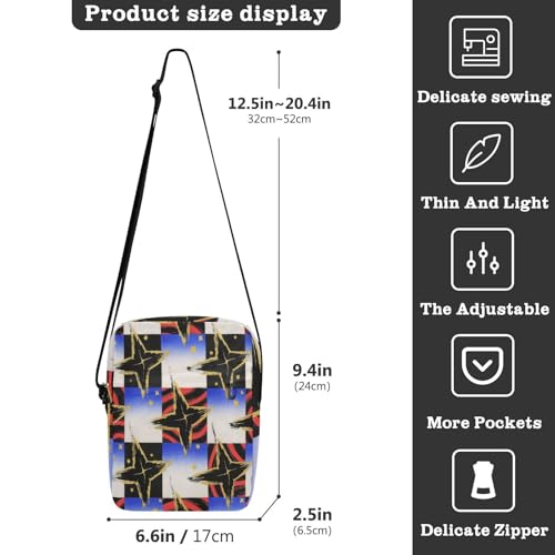 mens messenger bag Small Crossbody Bag For Women Purse For Teens Adjustable Strap for Travel Travel- Stars Black Japanese Plaid3