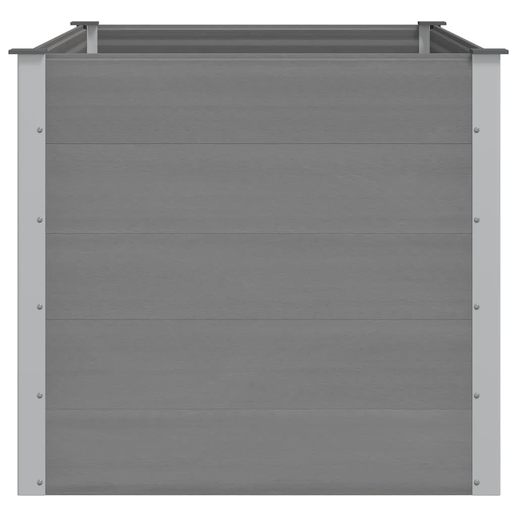 Letto Rialzato Giardino WPC Fioriera Orto Grigio 150x100x91 cm | Fioriera da esterno con pareti rinforzate in acciaio e fondo aperto, ideale per coltivare piante sul terrazzo.