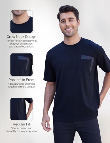 Merino Wool Crewneck T Shirts for Men for Work Out Athletic Running, Moisture Wicking Breathable Mens Soft Tshirts3