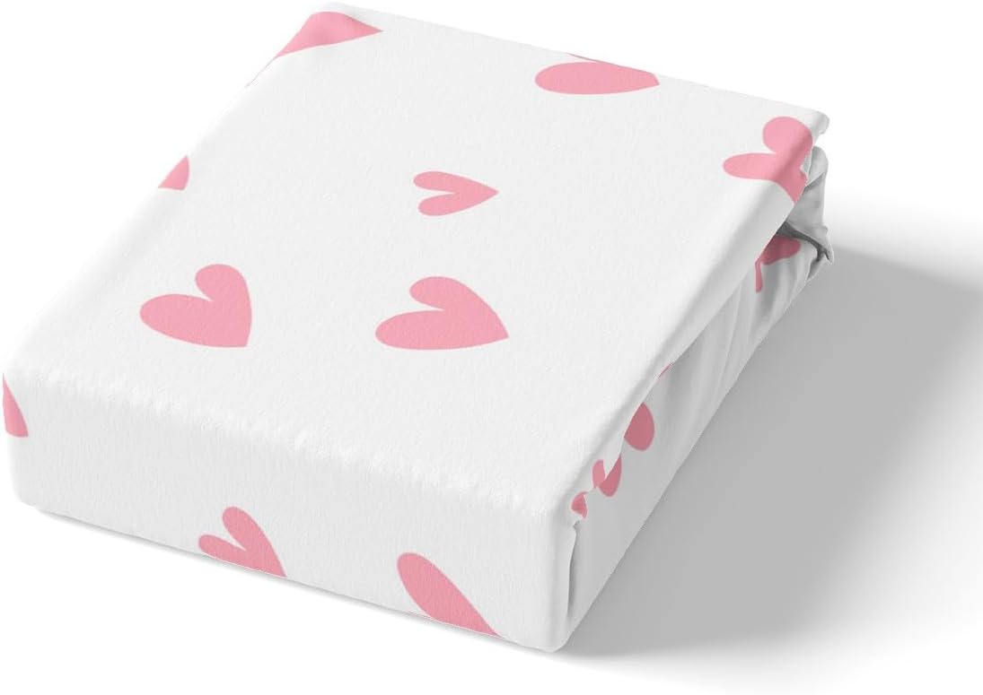 Feelyou Girls Cute Love Heart Comforter Set Kids Lovely Warm Sweet Comforter Love Heart Pattern Bedding Set Breathable Valentine's Day Pink Duvet Set Room Decor Quilt Set Full Size