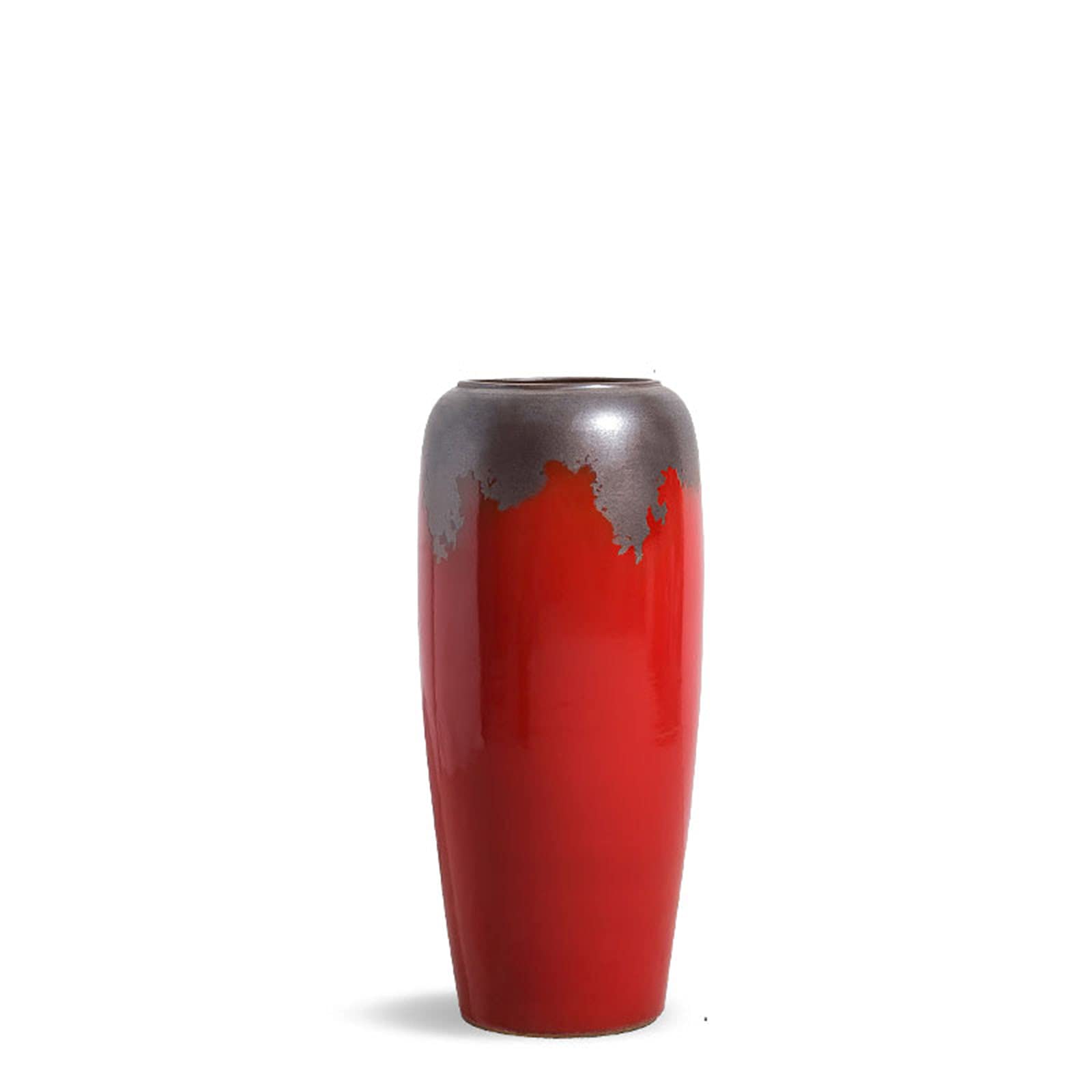 asdchZen Indoor Gardening Decorative Vases In The Living Room Entrance, Large Floor-Standing Ceramic Vase Red Flower Vase,25 * 60CM
