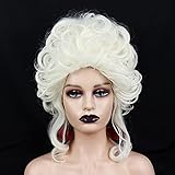 BonJoJo Costume Women's Marie Antoinette Beehive Wig Curly Wave Sliver White Queen Bridgerton Wig Court Hair Vintage Heat Resistant Adult Halloween Costume Cosplay Victorian Colonial wig Accessory