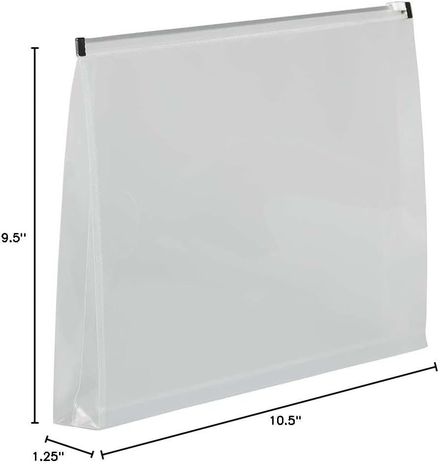 JAM PAPER Plastic Envelopes with Zip Closure - Legal Booklet - 9 1/2 x 15 1/2 - Clear - 12/Pack