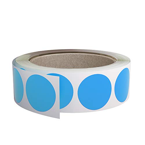 Royal Green 1.5 inch Permanent Adhesive Labels Light Blue Sticker Dots Rolls 38mm - 600 Pack