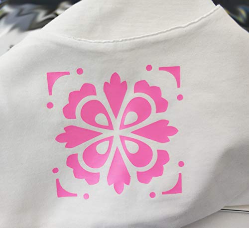 Image of Guangyintong Pink Heat Transfer Vinyl - 12 inch x 8ft Iron on Vinyl for T-Shirts, Glossy Surface, Easy to Cut & Weed for Heat Vinyl Design