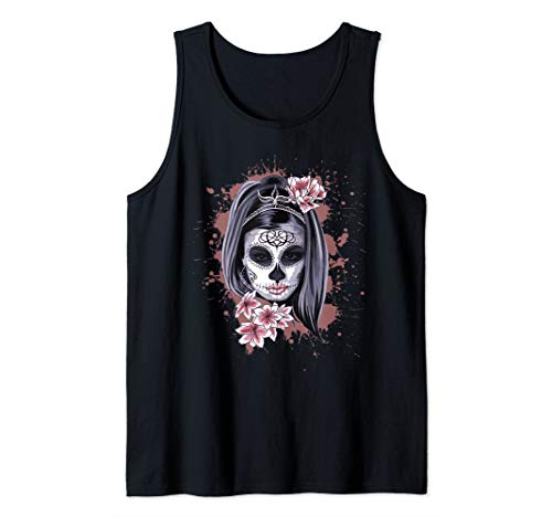 La Calavera Catrina Halloween Candy Sugar Skull Girl Tank Top
