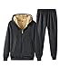 Minetom Uomo Felpa con Cappuccio + Pantaloni Lunghi 2 Pezzi Tuta da Ginnastica Zip Sportivo Invernali Caldo Fodera in Peluche Hoodie Giacca Cappotto C Grigio M