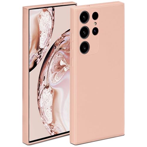 Coque silicone Samsung S24 Ultra rose ONEFLOW anti-rayures pour sécuriser écran et caméra arrière