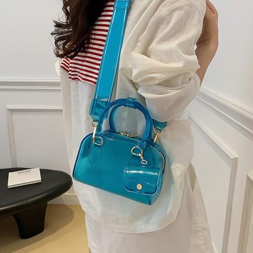 Fashionable Transparent Handbag, Clear Jelly Shoulder Bag with Mini Coin Purse, Women Stylish Tote Bag with Wide Strap2