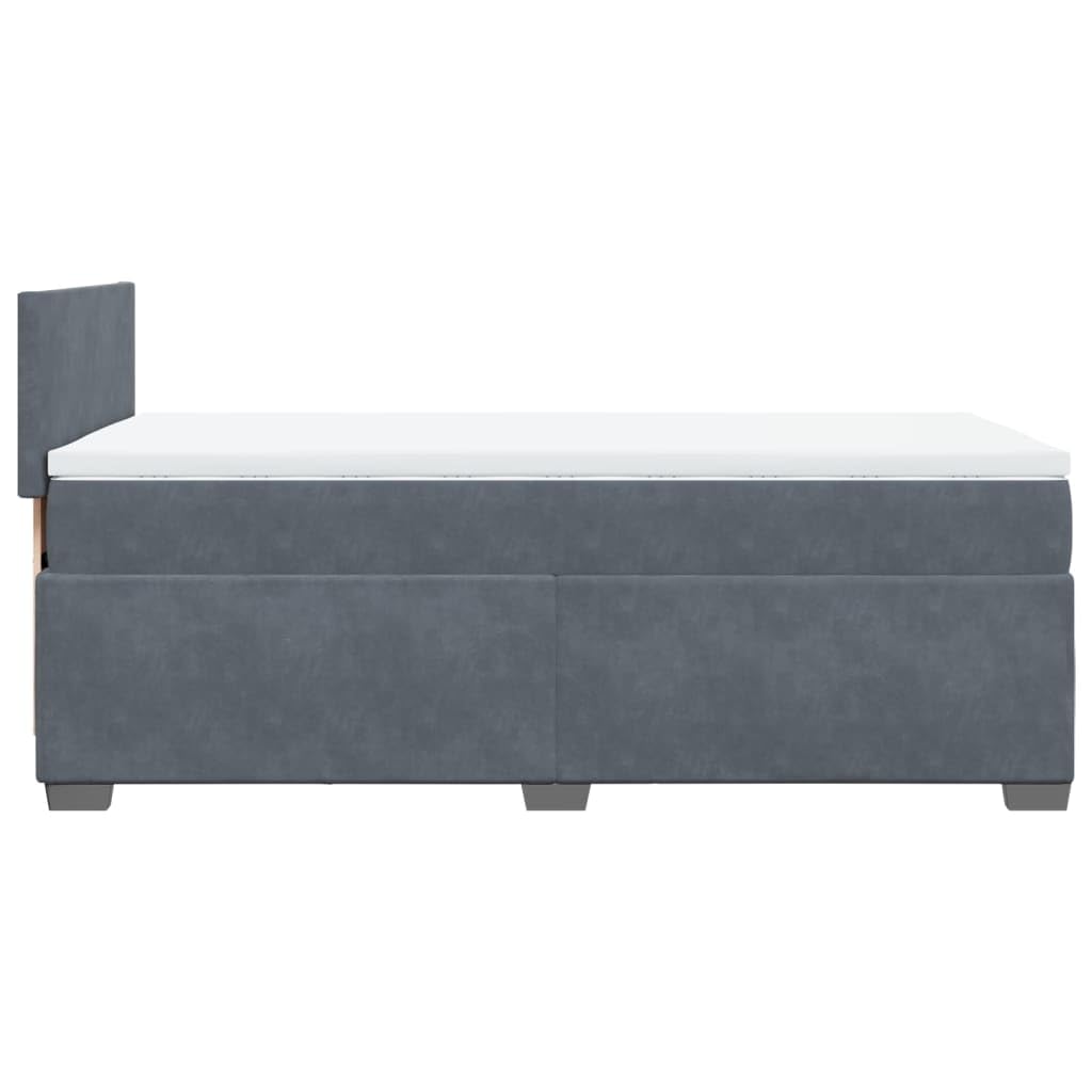 Velluto imbottito con contenitore molle insacchettate Grigio scuro 100x200