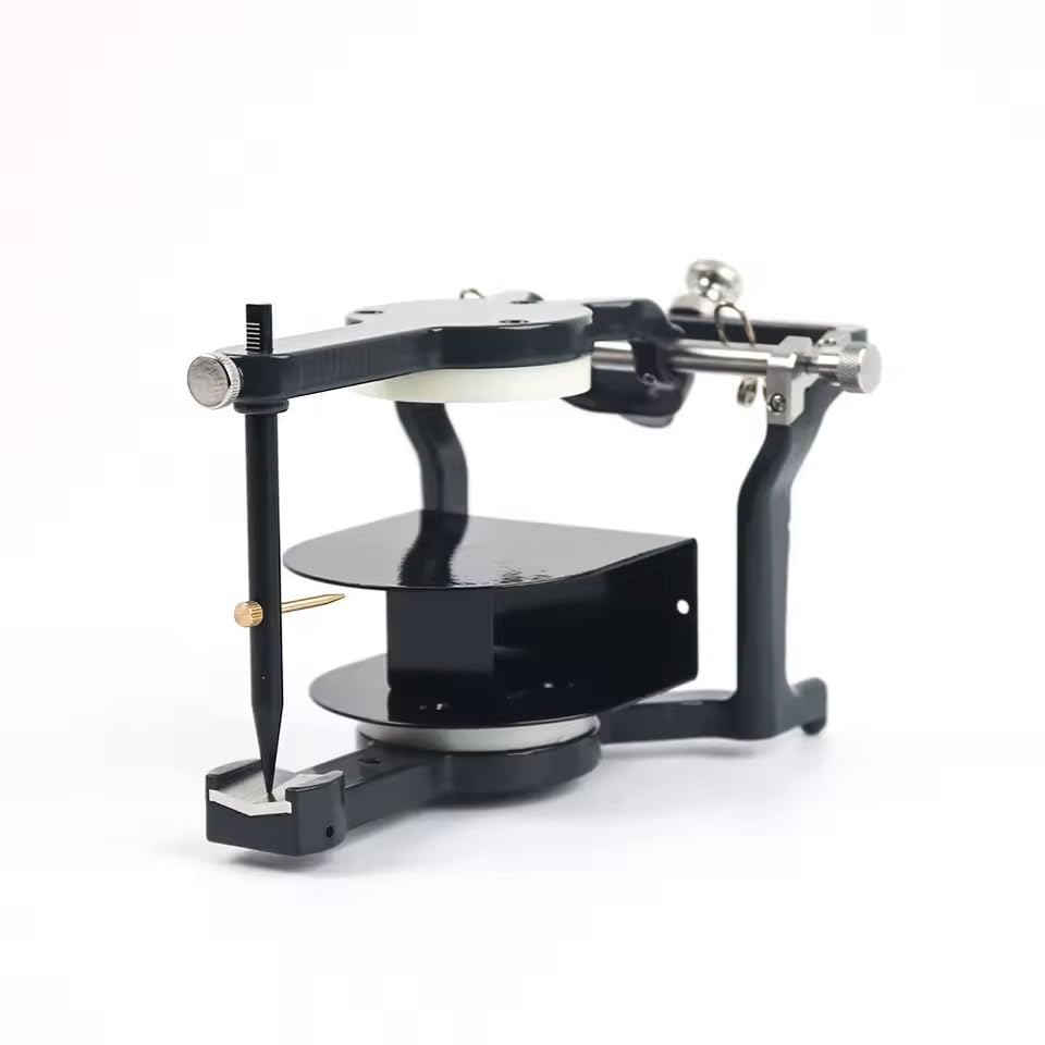 Dental Black Adjustable Articulators with Arcon Type Mounting Plates