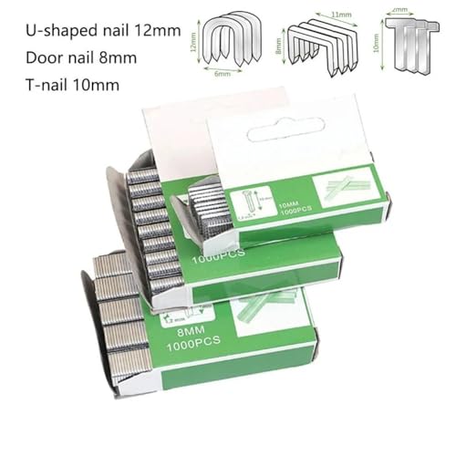 Clavos domésticos en forma de puerta 12mm con grapas de plata T/U, 1000 piezas miniatura 5