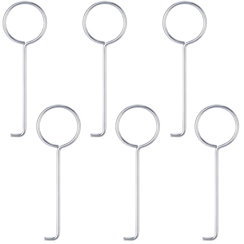 6 Pcs Drain Key Lifting Hooks Silver Drains Key Lifting Hook Stainless Steel Liftings Hook Grate Removal Sink Drain Removal Tool Clean Extractor Tool for Shower Drains Daily Cleaning