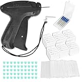 Yuaerbuo Etiqueteuse Prix, Étiqueteuse Pistolet Vêtement, avec 2000 Fils Paddle (Blanc,5cm)/5 Aiguilles/250 Étiquettes de Prix/50 Boutons, pour Vêtements Chapeaux Commerce (Noir)