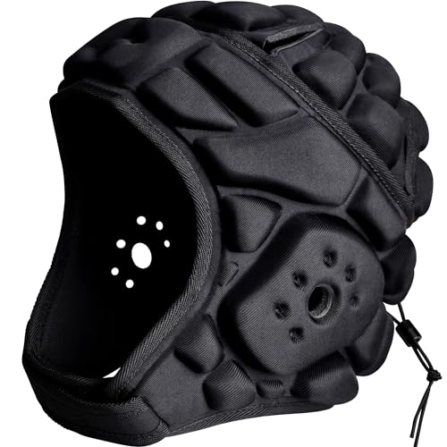 COOLOMG Soft Helmet Flag Football Rugby Helmet Scrum Cap Soft Shell Helmet Soccer Headgear for Youth