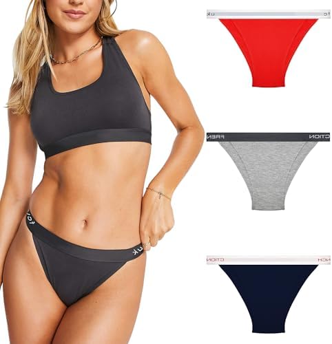 Thong G String Bikini Style Mid Waist Brazilian Tanga Cheeky Cotton Panty Set for Women Underwear Combo Pack (Size M) (Pack of Any 3 Random Colours) Multicolour