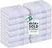 Utopia Towels Premium 700 GSM Washcloths Towel Set (12 Pack, White, 12x12 Inches) Multi-purpose Extra Soft Fingertip towels, Highly Absorbent Face Cloths, Machine Washable Sport, and Workout Towels