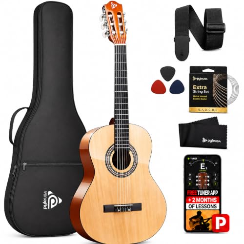 Beginner 36” Classical Acoustic Guitar - 3/4 Junior Size 6 String Linden Wood Guitar w/Gig Bag, Tuner, Nylon Strings, Picks, Strap, For Beginners, Adults