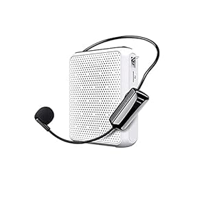 DWCJIE Spraakversterker Draagbaar, met draadloze microfoon headset en tailleband Personal Speaker Support Record, for…