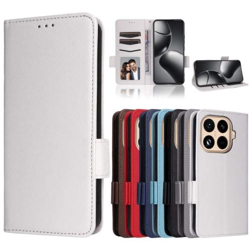 Housse Xiaomi 13 Pro 5G blanche avec porte-cartes et fermeture aimantée sécurisée