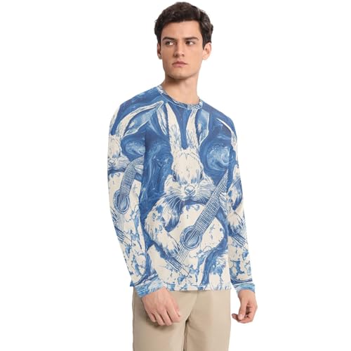 Men Sun Shirts Men's Rash Guard Shirts UPF 50+ Protection Crew Neck Long Sleeve Shirt Swirl Black White Green3