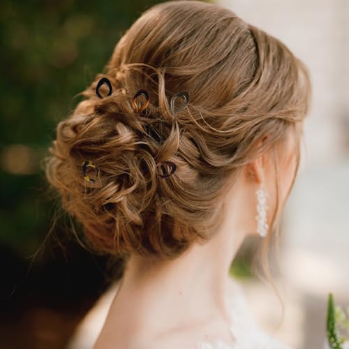 Lot de 5 mini épingles à cheveux en forme de U marron et noir, épingles à cheveux françaises pour femmes, accessoire de coiffure ergonomique et décoratif, pinces antidérapantes pour chignons et – vue 5