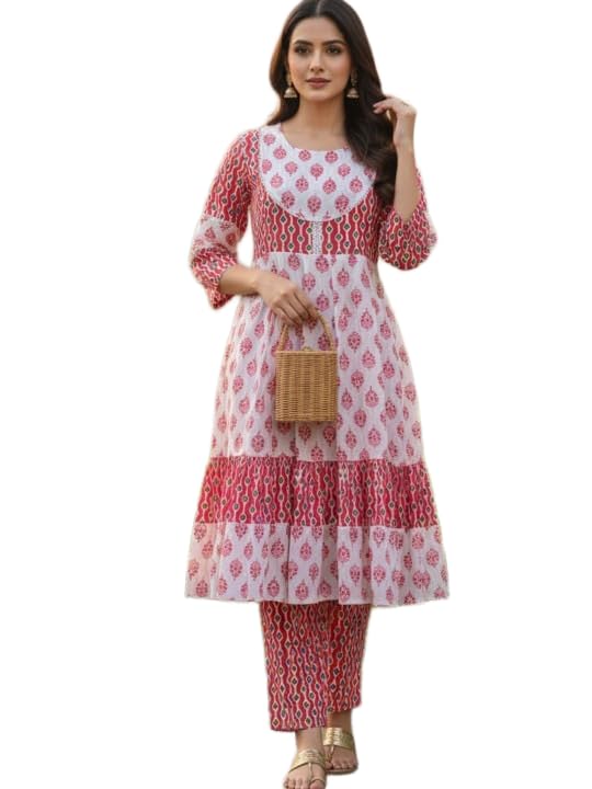 Women Embroideried Ethnic Kurta Pant Set(AZ 3037 Pink Pair)-picture-27