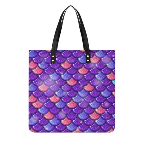 Sac à bandoulière écailles de sirène violettes idéal pour voyage