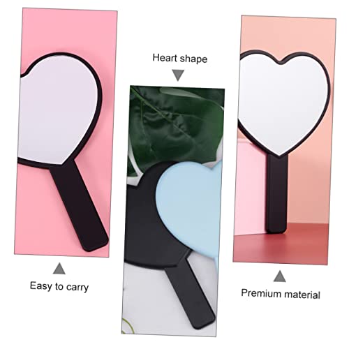 Espejo para maquillaje portátil con forma de corazón miniatura 3