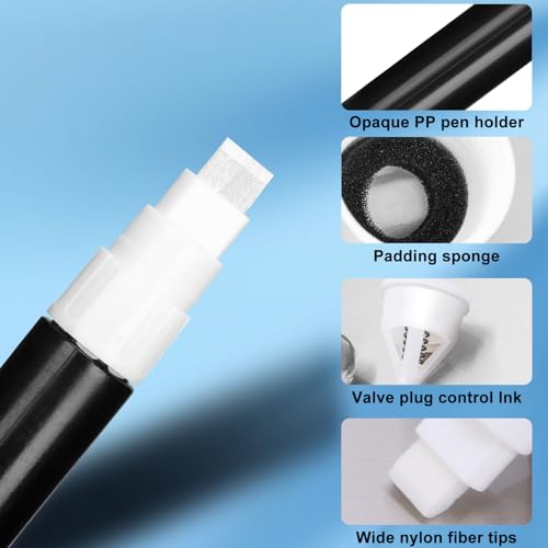 FULIBAO Refillable Touch-up Paint Markers 2Pcs/Pack 8mm, Opaque, Broad tips, Empty Markers for Acrylic, Paint, Glue, Liquid Ink – Perfect for Car Touch-Up, Furniture Repair, And Graffiti Art DIY - Thumbnail 3