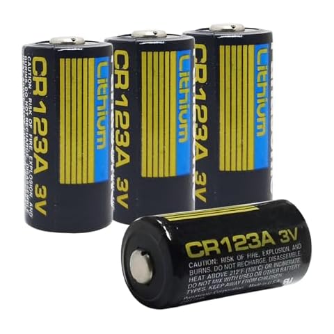 STEPMAX 4 Pack CR123A 123A CR123 3V Lithium Battery 1400mAh for Cameras Flashlight Alarm Smart Sensors DL123 EL123 CR17345 123 Cover