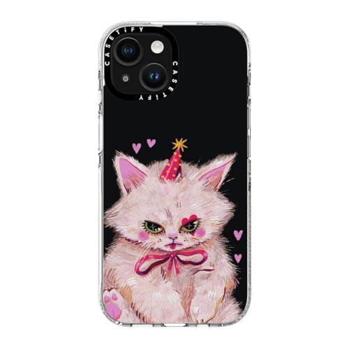 Coque transparente iPhone 15 CASETiFY Clown Kitty compatible MagSafe anti-jaunissement